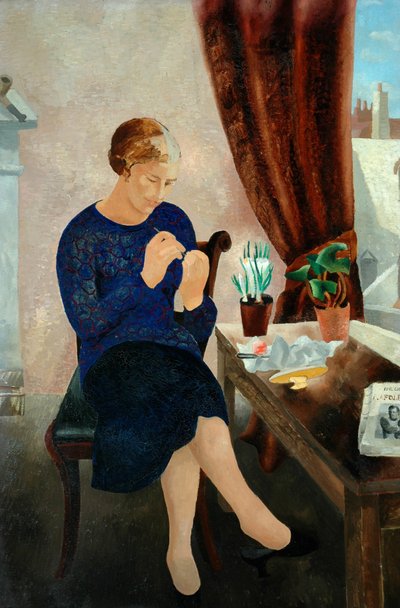 Donna Seduta e la Manicure e Ritratto di Frosca Munster, 1929 da Christopher Wood